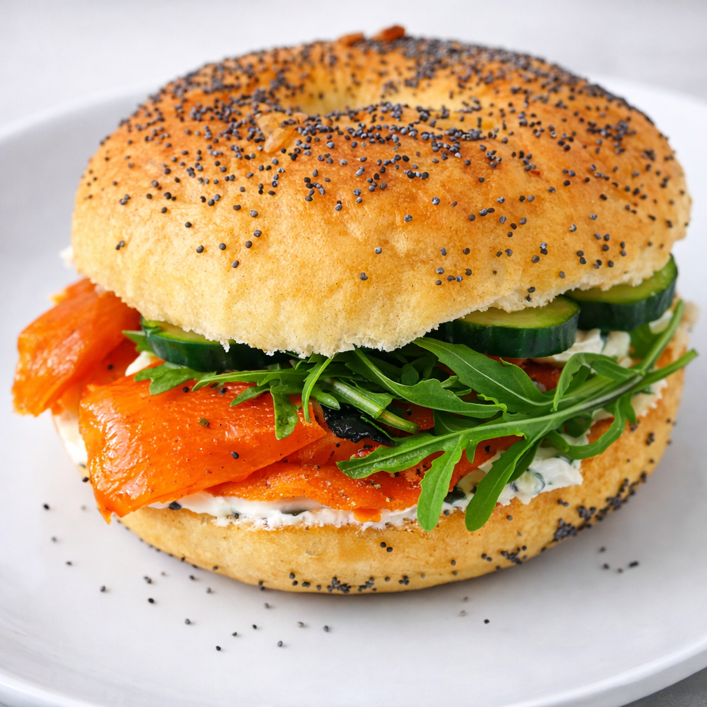 Sandwich bagel vegan aux saveurs fraîches (1)